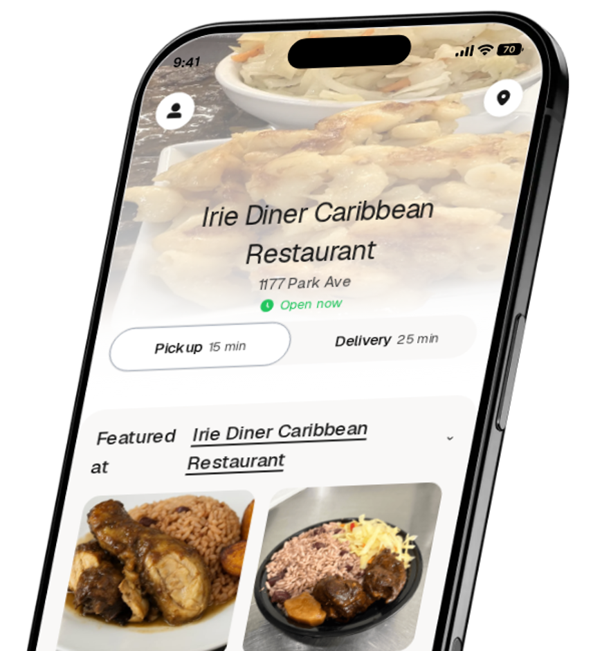 Irie Diner Caribbean Restaurant app preview